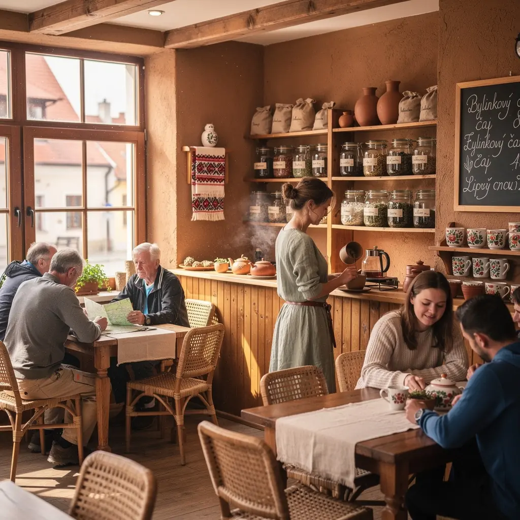 Záber na čerstvo pripravený čaj s bylinkami a ovocím