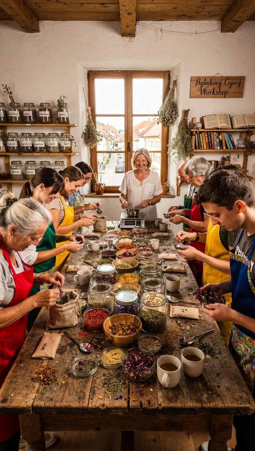 Zelený čaj s bylinkami a kvetmi z tradičných slovenských lúkach